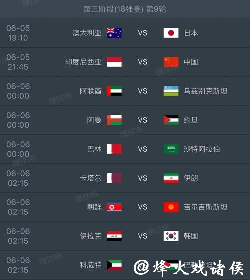 世界杯比分直播赛程表，全面无遗漏